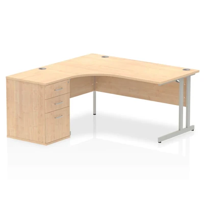 Image of Impulse 1600 Left Hand Cantilever Workstation 600 Pedestal M