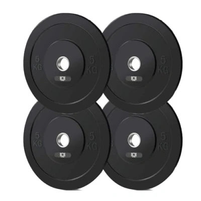 Image of KK Rubber Weight Plate Set 2 Inch Bumper Plates Durable Barbell Weights Dumbbell For Training &amp; Weightlifting (4 X 5KG)