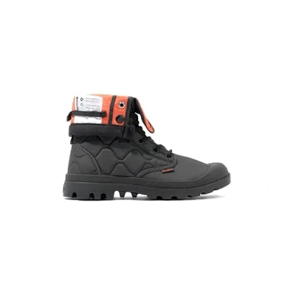 Image of Palladium Baggy Requilted Unisex Laceup ankle boots, Size: 5.5, Black Textile