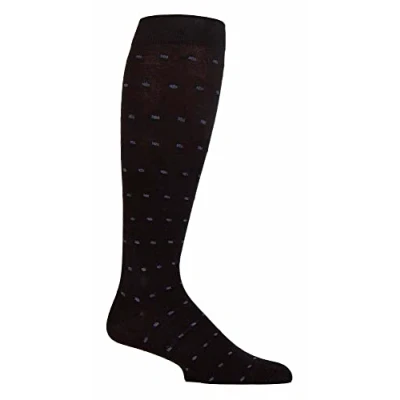 Image of IOMI Mens 18 mmHg Graduated Compression Travel Flight Socks for DVT (12 14 UK, Black (Squares))