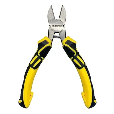 Image of BOOSDEN 6 inch Side Cutters, Diagonal Cutting Pliers, Precision Wire Spring Loaded Pliers for Crafting Plastic Floral