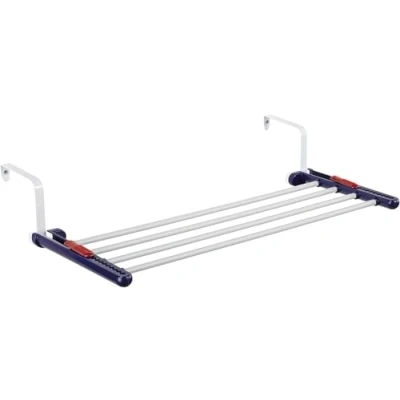 Image of Leifheit Quartett 20 Radiator Airer, Over Door Drying Rack for Indoor and Outdoor Use, Clothes Airer Radiators Balconies, 55 x 25 cm