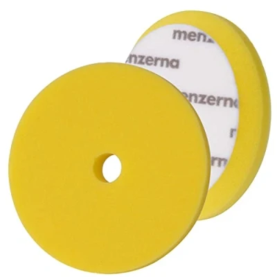 Image of detailmate Set Menzerna Premium Medium Cut Foam Pad 150 mm Yellow + 2x Nitrile protective gloves