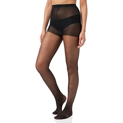 Image of 1 Pair Black 10 Denier Run Resist Tights Ladies Small Charnos