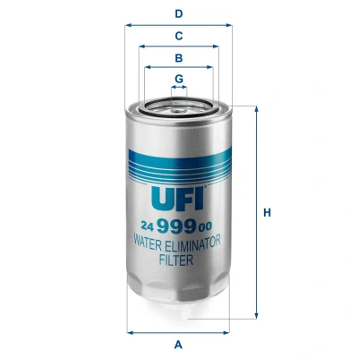 Image of 1907539, 1908547, 8107486, 8107716, 99452236 Fuel Filter UFI 24.999.00 Insert IVECO: EuroCargo I III
