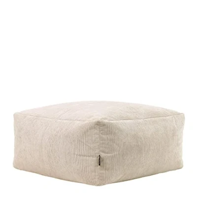 Image of icon Tetra Footstool Bean Bag Modular Floor Sofa, Fine Cord Natural Beige, Large Adult with Filling