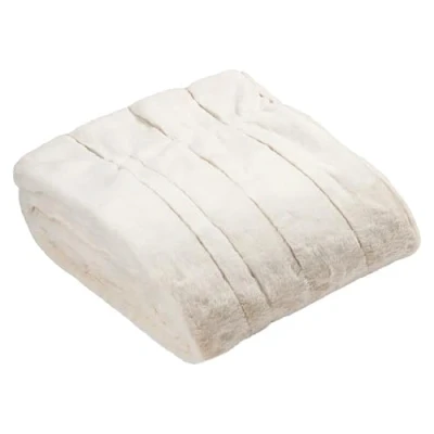 Image of Empress Throw Cream Super Soft Faux Fur Heavyweight Non Slip Lining Machine Washable 100% Polyester 130 x 180cm (51&quot; 71&quot; inches) Made by Riva Paoletti Designed in the UK