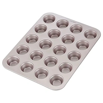 Image of CHEFMADE Mini Muffin Pan, 20 Cavity Non Stick Tiny Cupcake Pan Bakeware for Oven Baking (Champagne Gold)