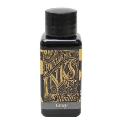 Image of Diamine 30ml Grey fountain pen ink bottle