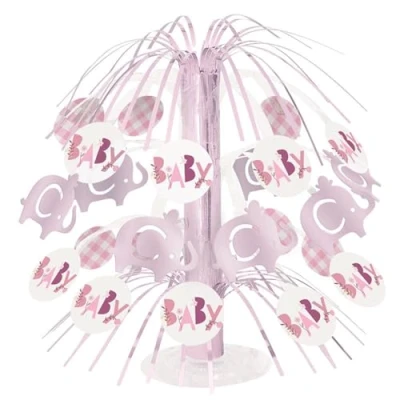 Image of Pink Floral Elephant Cascade Centerpiece (21cm) Elegant, Stunning &amp; Unique Table Decor Perfect for Parties Special Events 1 Pc