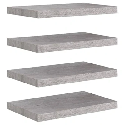 Image of vidaXL Floating Wall Shelves 4 pcs Concrete Grey 50x23x3.8 cm MDF