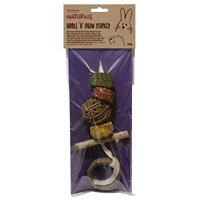 Image of Rosewood Naturals Nibble ‘N’ Gnaw Stacker, Rabbit Treats &amp; Small Animal Treats, 100g
