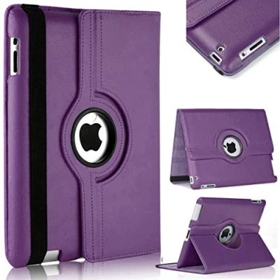 Image of Leather Rotate 360 Stand Case For Apple iPad 10.2 9th Gen 2021 8th 2020 &amp; 7th Generation 2019 (PURPLE)