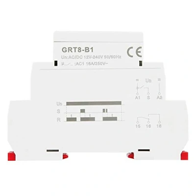 Image of GRT8 B1 Off Timer Relay, AC/DC 12V 240V Mini Power Delay Time Relay DIN Rail Mount, 0.1s 10 Days Super Wide Range