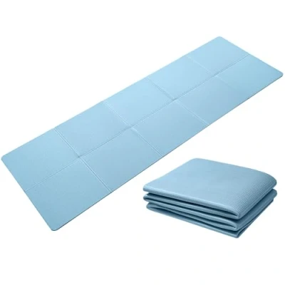 Image of Good Nite Foldable Yoga Mat Non Slip Portable Fitness Light Gym Pilates Sport Travel Exercise for Women Men 183 x 61 0.6 cm (Blue)