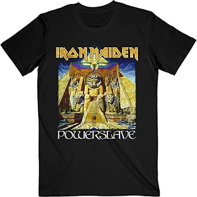 Image of Iron Maiden T Shirt Powerslave World Slavery Tour Official Mens Black S