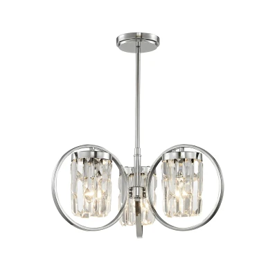Image of Talin 3 Light Semi Flush Chrome Ceiling Fitting
