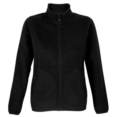 Image of SOLS Womens/Ladies Factor Microfleece Recycled Fleece Jacket (Black) Size X Large