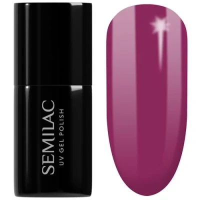 Image of SEMILAC 123 Sheherazada Pink Gel Nail Polish. 100% Odourless, Long Lasting &amp; Easy To Apply. UV/LED Varnish For Manicure Pedicure At Home Or Salon 7ml