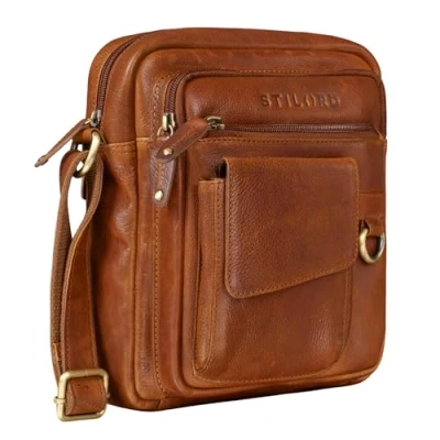 Image of STILORD &#039;Ryan&#039; Crossbody Bag for Men Leather Small Vintage Messenger 9.7 Inch iPad Genuine Shoulder Bag, Colour:texas brown