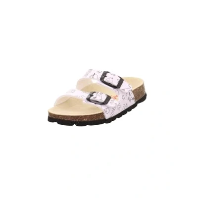 Image of Superfit Girls&#039; Footbed Slippers, White Black 1060, 7.5 UK Child