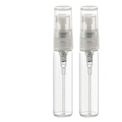 Image of CMJ™ 2 x 5ml CLEAR Glass Spray Bottles Atomiser Travel Perfume Liquid Sample Atomizer UK