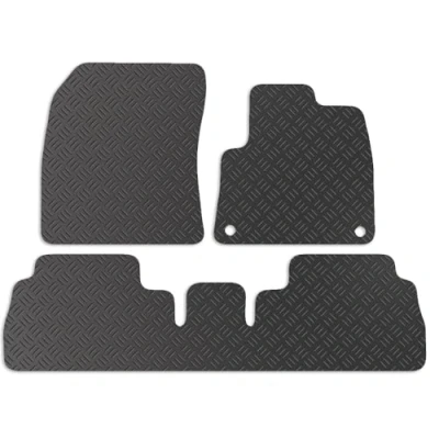 Image of Carsio Rubber Car Mats For Vauxhall Combo Life MPV 2019+ Onwards Tailored Fit Floor Mat Set Complete Accessory Black Custom Fitted All Weather &amp; Heavy Duty, Anti Slip Backing with Clips