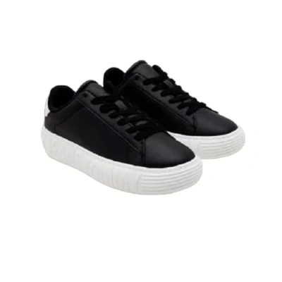 Image of Tommy Jeans Women&#039;s Cupsole Leather Trainers, Black (Black), 7