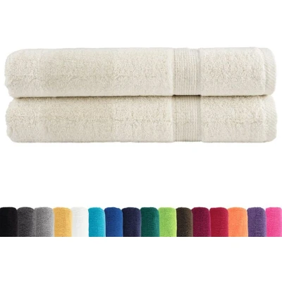 Image of vidaXL Premium Towels SOLUND 2 pcs Cream 100x200 cm 600 gsm