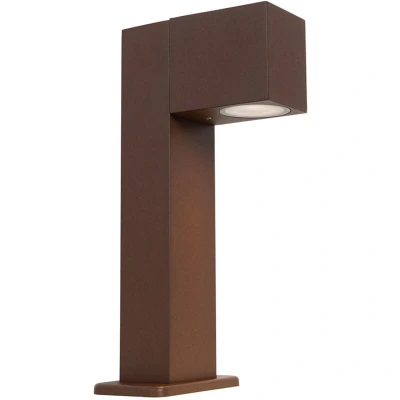 Image of Qazqa Industrial Standing Outdoor Pole I Bollard Post lamp Rust Brown 30 cm IP44 Baleno Garden Modern Suitable for LED GU10 1 Light Aluminium