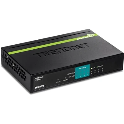 Image of TRENDnet 8 Port 10/100 Mbps PoE Switch, 4 x 10/100, PoE, 802.3af, 30 W Budget, TPE S44