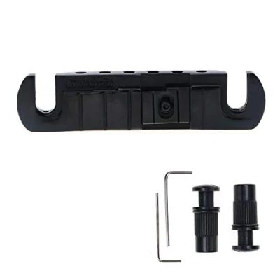 Image of Wilkinson GTB Adjustable Intonated Wraparound Bridge Tailpiece for Les Paul Style Electric Guitar, Black