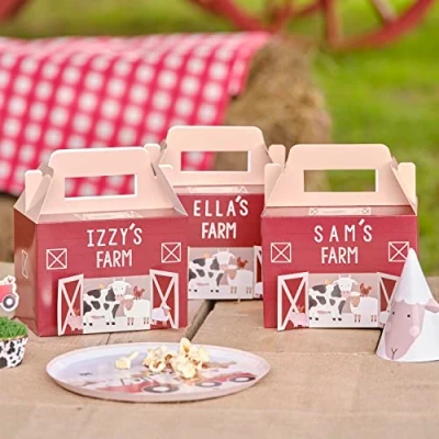 Image of Ginger Ray Customisable Farm Themed Birthday Barn Party Box Including Sticker Sheets &amp; Animal Characters