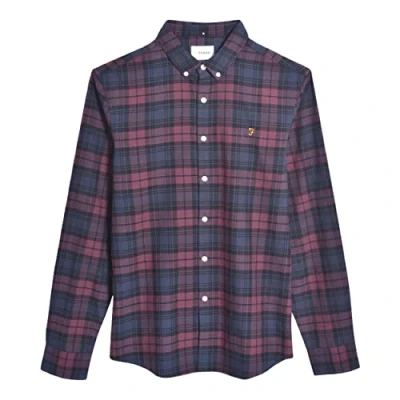Image of Farah Men&#039;s Brewer Cotton Oxford Slim FIT Shirt, Red, 3XL