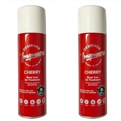 Image of The Urban Company Air Freshener Blast Can 2 x Cherry Designer Fragrances Spray 300ml Car Home