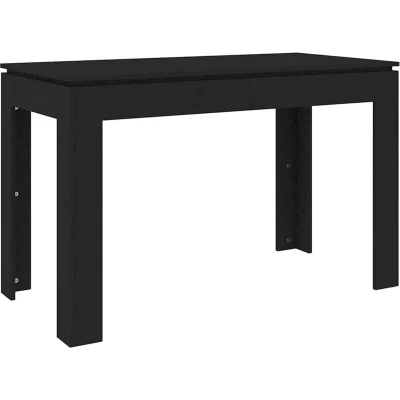 Image of vidaXL Dining Table Black, Modern Room &amp; Kitchen Furnishings, 120x60x76 cm Size, Sturdy and Durable Engineered Wood Construction, Easy Clean Assembly