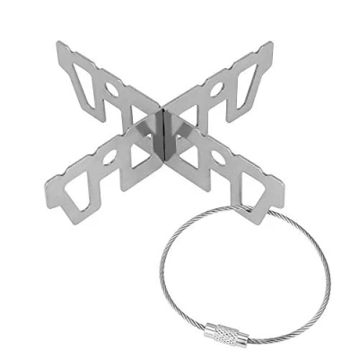 Image of ZKSMNB Alcohol Stove Cross Stand Stainless Steel Pot 3.7x1.2 Inch Portable Support Rack for Hiking Camping Outdoor Activity