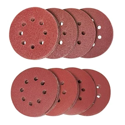 Image of Goysen 80pcs 125mm Sanding Discs, Hook and Loop 10 x 40/60/80/120/180/240/320/400 Mixed Grit, 5 Inch 8 Hole Round Discs Pads for Random Orbital Sander