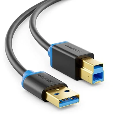 Image of USB 3.0 cable A/B black/blue. 3 m