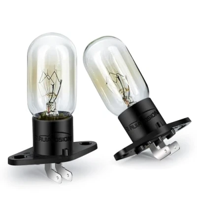 Image of Ruiandsion Microwave Bulb Z187 250V 2A 25W Lamp for Universal Pear Oven Lamp, Warm White (Pack of 2)
