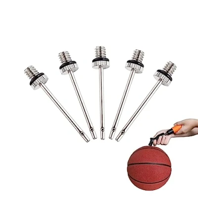 Image of SHUBEIEUMI 5 Pcs Ball Inflator Needle, Stainless Steel Air Pump Needles, Soccer Pump, for Inflating Balls, Basketball, and All Other Sports