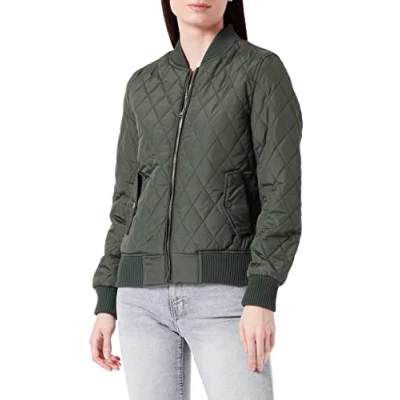 Image of Urban Classics Bomber Jacket, Women&#039;s, Size: Large, Olive