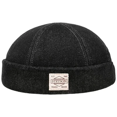Image of Stetson New Denim Docker Hat Men Made in The EU Cap caps Summer Winter XXL (62 63 cm) Black