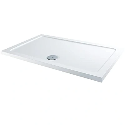 Image of Milano Lithic White Low Profile Rectangular Shower Tray 1200mm x 900mm