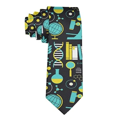 Image of Men&#039;s Ties Business Necktie for Men Science Math Physical Chemical Biology Fashion Neck Tie Slim Skinny Xmas Wedding Formal Party (145 x 8 cm)