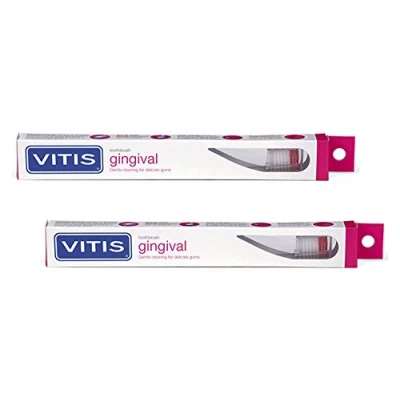 Image of 2 Pack VITIS Gingival Toothbrush Daily Use Small Brush Head with Ergonomic Handle Anti Slip Grooves