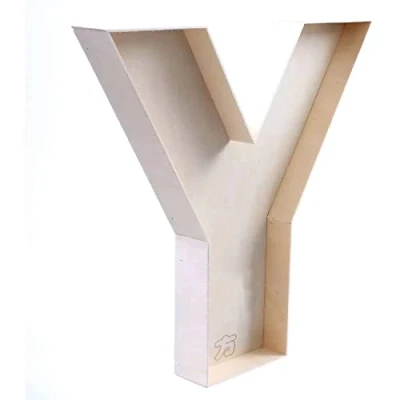 Image of FNB Handmade Unfinished Wooden Fillable Letter Y, Empty Letters &amp; Numbers Signs