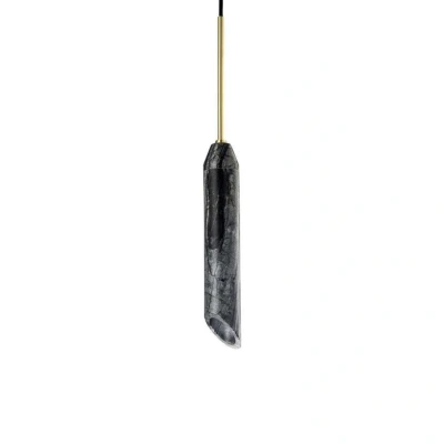Image of DESIGN BY US Marble Art pendant light, grey, Marble, height 30 cm, Ø 5 cm