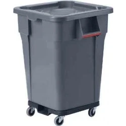 Image of 106L Heavy Duty Square Grey Bin with Lid and Dolly by Chabrias Ltd
