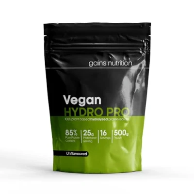 Image of GN Vegan Hydro Pro Hydrolysed Protein Powder 500g Unflavoured Pea Plant Based 25g per Serving Isolate Non GMO &amp; Unsweetened